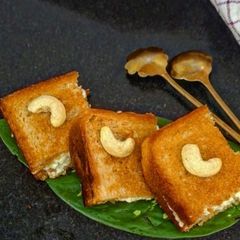 Chhena Malai Sandwich / Meetha Shahi Sandwich/ Shahi Sweet Sandwich For 5 Minutes A picture of Chhena Malai Sandwich / Meetha Shahi Sandwich/ Shahi Sweet Sandwich For 5 Minutes.