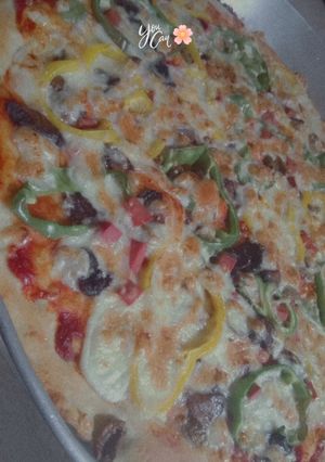 صورة لوصفة بيتزا 😋😋😋
