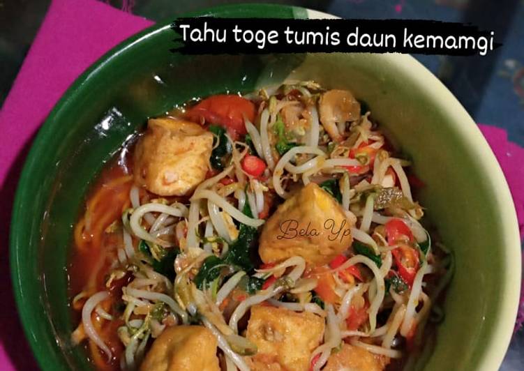 Tahu,toge.tumis daun kemangi Tahu,toge.tumis daun kemangi