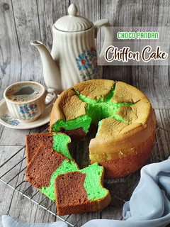 Foto resep Choco Pandan Chiffon Cake