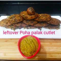 A picture of Leftover Poha Palak Cutlet.