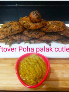A picture of Leftover Poha Palak Cutlet.
