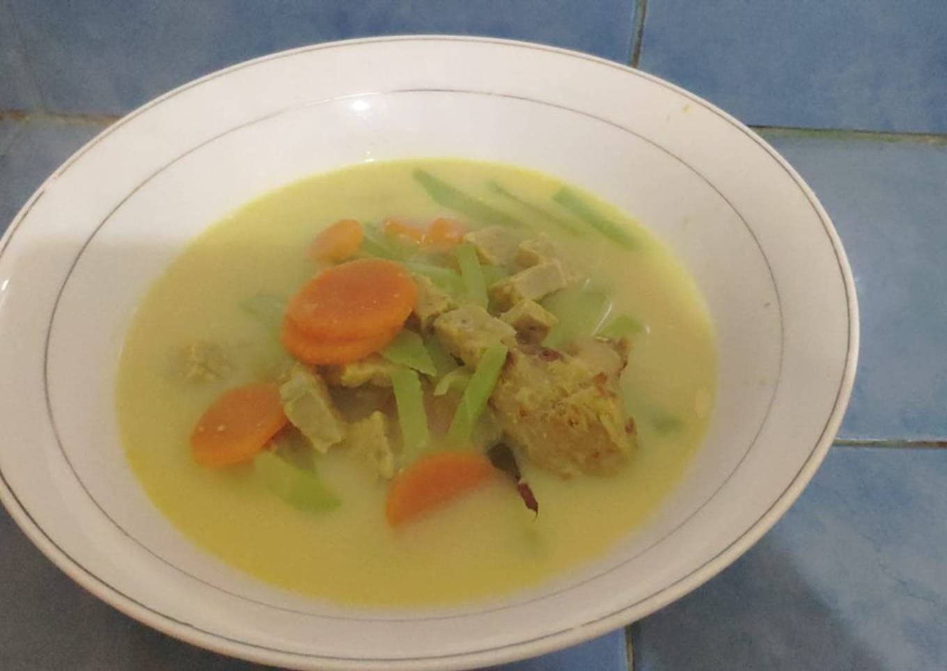 Sayur santan labu siam, tempe dan wortel