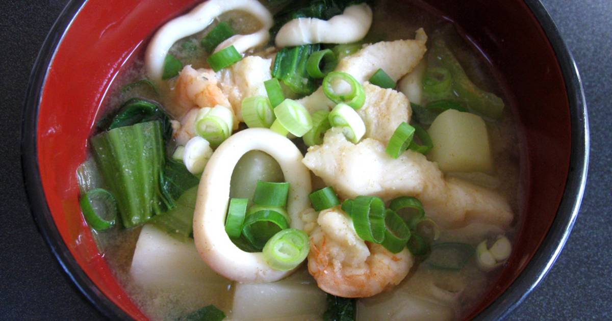 Curry Flavoured Seafood Miso Soup Recipe By Hiroko Liston Cookpad