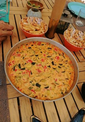 Une photo de Flan courgette-tomate basilic light