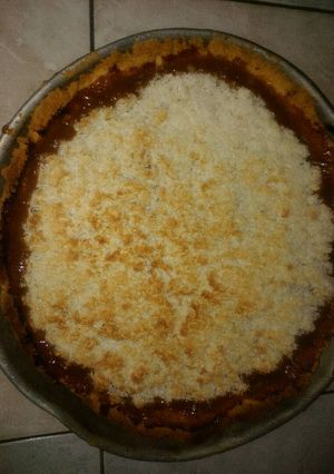 Una foto de Tarta de coco y dulce