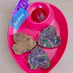A picture of Purple cabbage and Millet flour pancake.