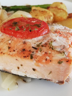 Una foto de Salmón al horno