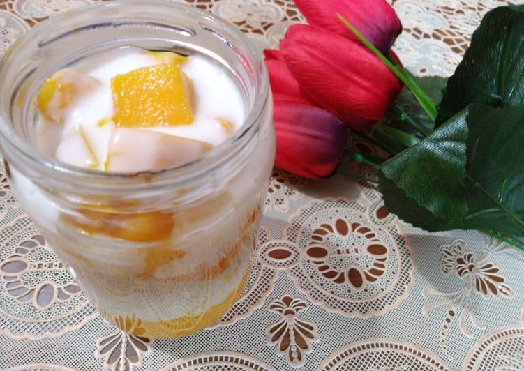 Resep Oats Lumer (Snow Mango), Enak