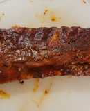 Oven backed Rib rack w/ homemade sauce and rub