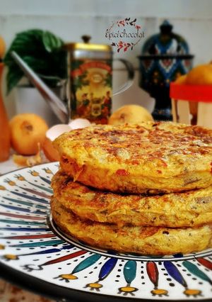 Une photo de Tortilla pomme de terre et aubergines