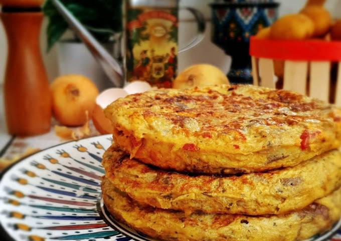 Comment faire Cuire Appétissante Tortilla pomme de terre et aubergines