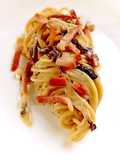 Spaghetti con Radicchio Speck Croccante e Fontina