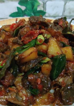 Foto resep Kentang ampela ati ayam balado plus cabe ijo