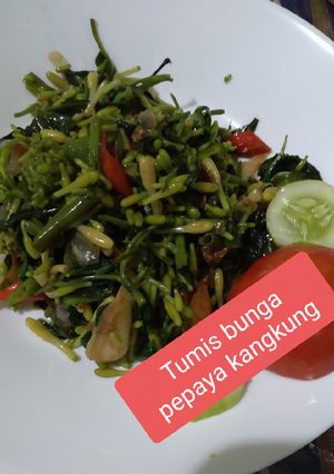 Foto resep Tumis bunga pepaya kangkung