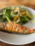 Oven roasted red mullet