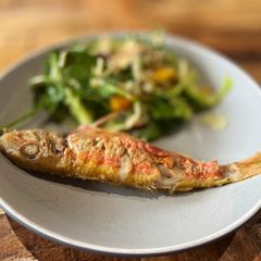 A picture of Oven roasted red mullet.