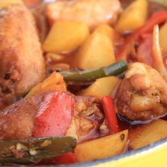 A picture of Spicy Korean Style Soy Braised Chicken.