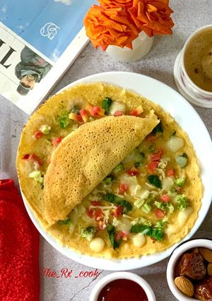 A picture of Cheesy garden omelette veg.