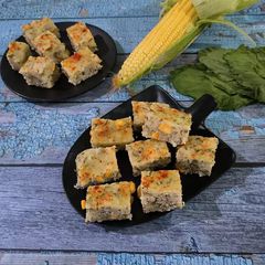 A picture of Corn Palak Semolina Dhokla.