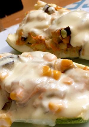 Una foto de Zucchinis rellenos
