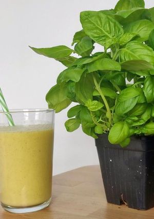Une photo de Smoothie ananas-mangue basilic