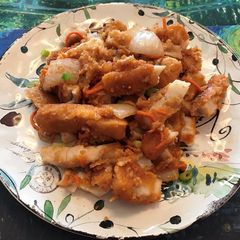 A picture of Sweet & Sour Fish sticks.