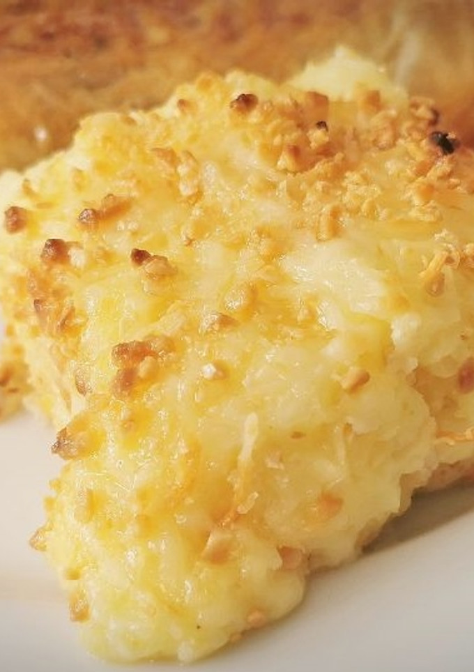 Una foto de Puré de Patatas gratinado con Queso y Almendra