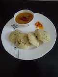 Rava Idli with Sambar and podi