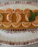 Tarta de calabaza con gajos de naranja