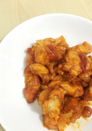 Foto resep Chicken popcorn saus pedas