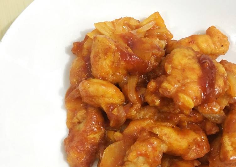 Resep Chicken popcorn saus pedas | Resep Membuat Chicken popcorn saus pedas Yang Mudah Dan Praktis