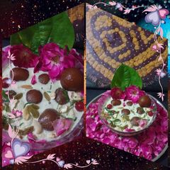 A picture of Paan Gulkand gulab jamun ice cream.