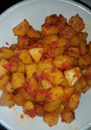 Foto resep Balado kentang pedes basah tanpa air