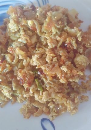 A picture of Egg Bhurji (Indian-Style Scrambled Eggs).