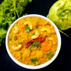 A picture of Turnip sambar rice.