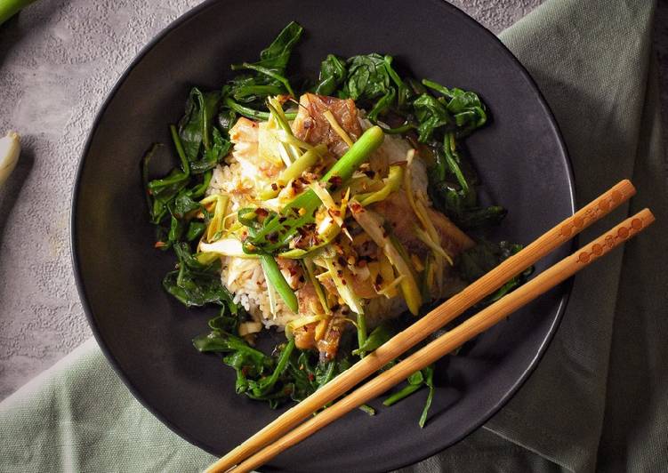 Baked Fish Fillets With Soy, Garlic, Ginger &amp; Spring Onion