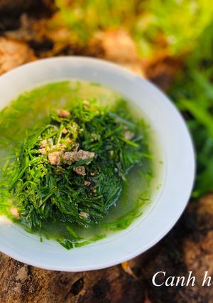 Hình của món Canh hẹ thịt bằm.