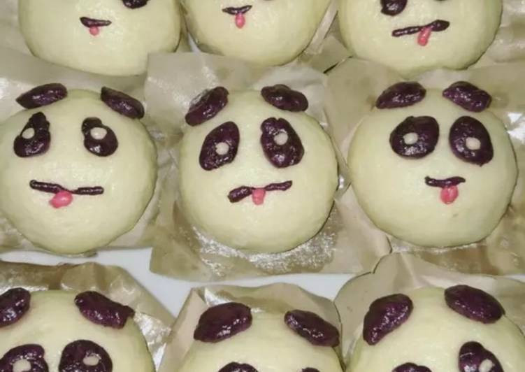 Resep Bakpao karakter panda Anti Gagal