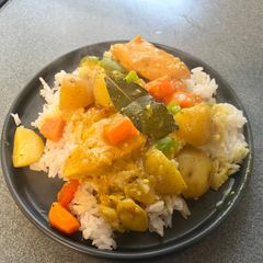 Chicken Curry over Rice A picture of Chicken Curry over Rice.