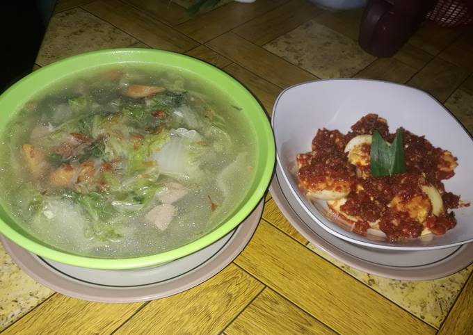 Sayur sawi wortel bakso & telur balado ala bunda sasa