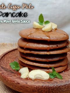 Foto resep White Coffee Milo Pancake With Mint Apple Caramel Sauce