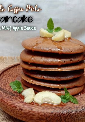 Foto resep White Coffee Milo Pancake With Mint Apple Caramel Sauce