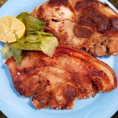 Pan grilled pork A picture of Pan grilled pork.