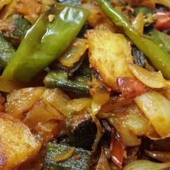 A picture of Crispy Bhindi Potato.