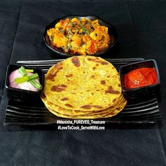 A picture of Aloo Methi Sabzi With Bajra - Pearl Millet Paratha.