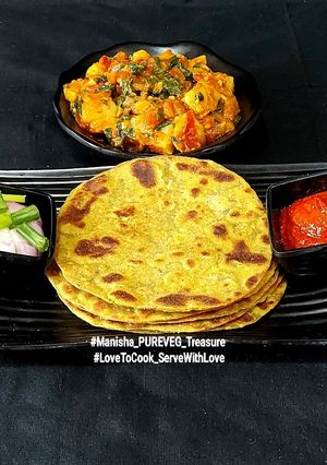 A picture of Aloo Methi Sabzi With Bajra - Pearl Millet Paratha.