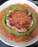 Thịt nhồi ớt ngọt sốt cà cho bé