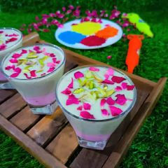 A picture of Thandai Rose lassi.