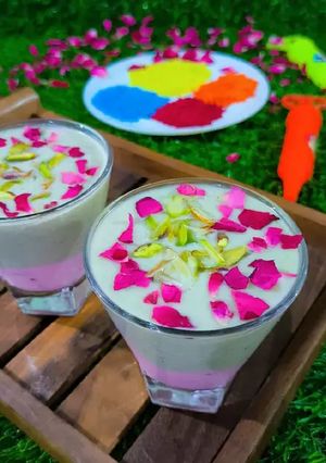 A picture of Thandai Rose lassi.
